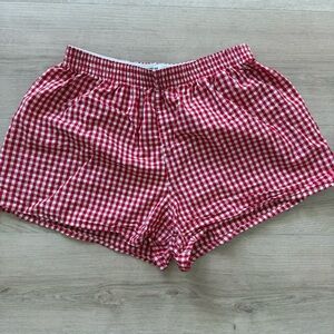 Red Gingham Women's Boxer Shorts